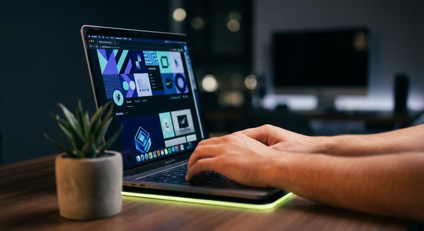 Website design in progress on a MacBook